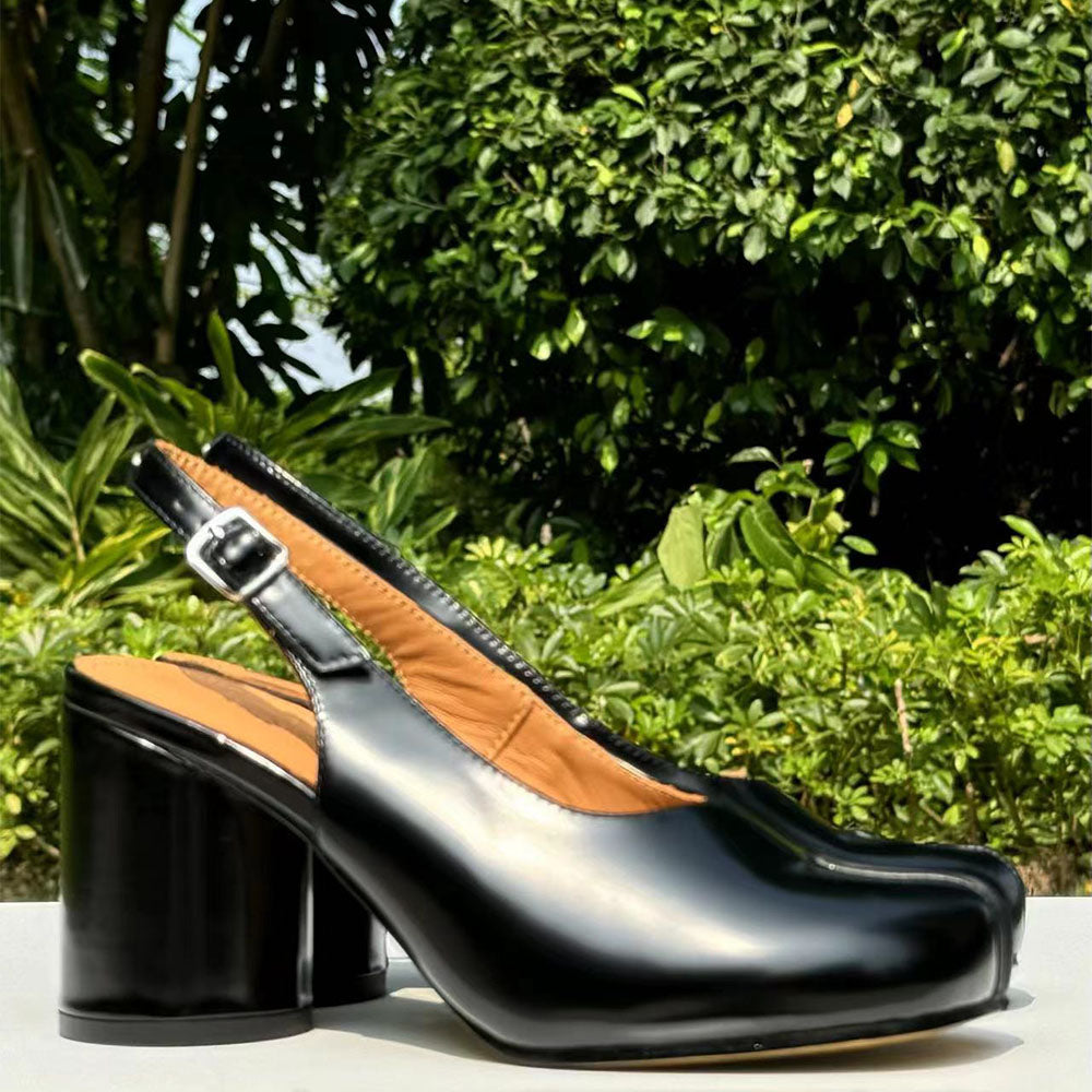8 CM Tabi Leather Slingback Shoes