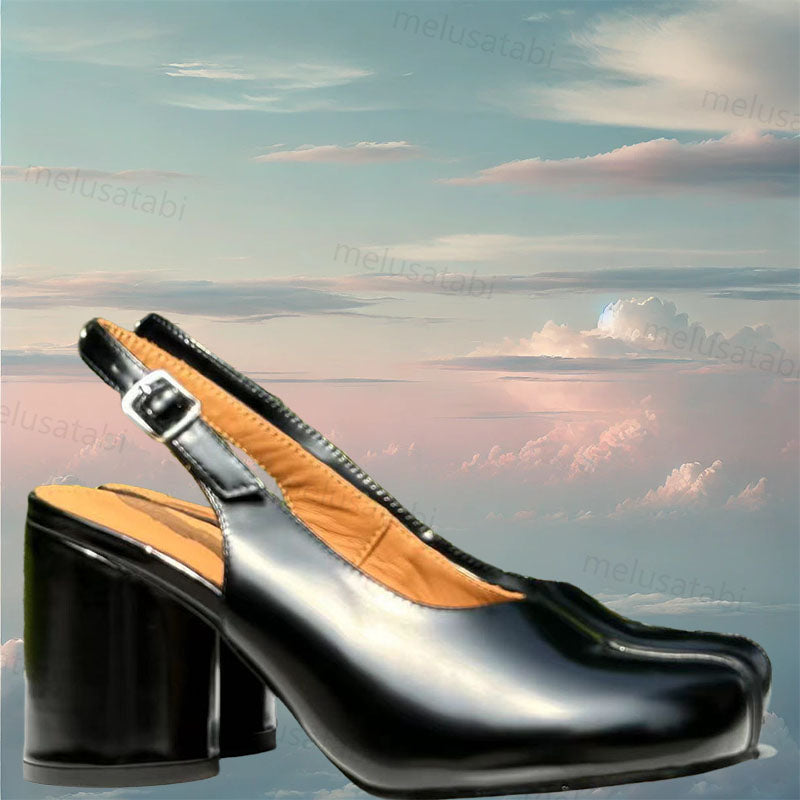 8 CM Tabi Leather Slingback Shoes