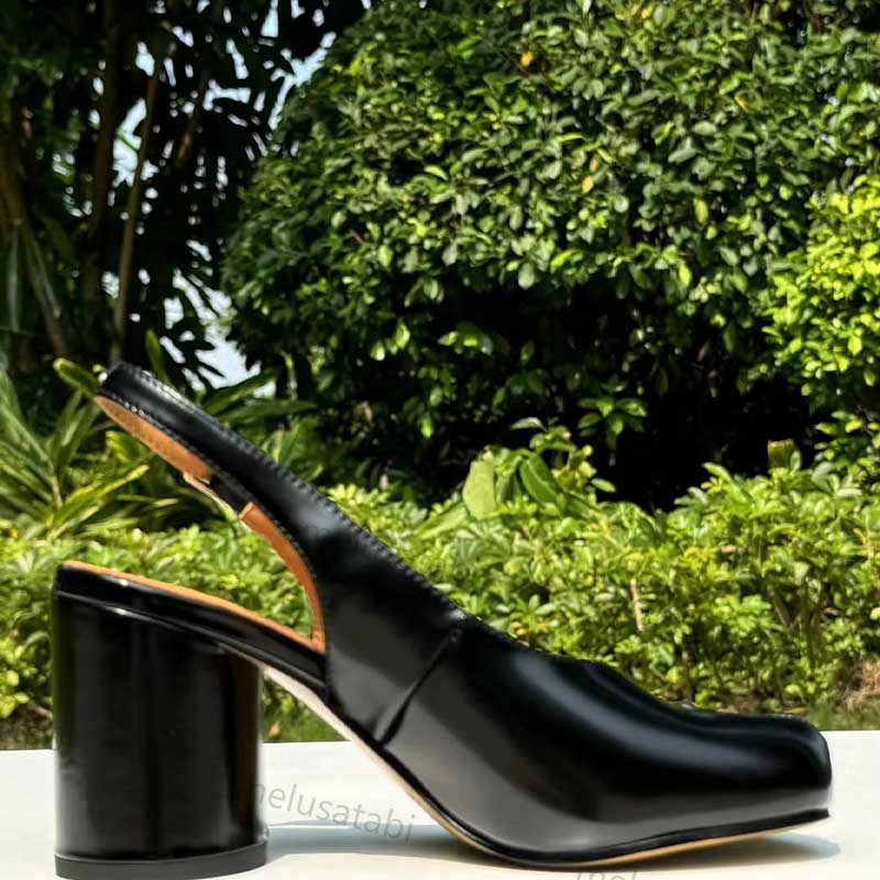 8 CM Tabi Leather Slingback Shoes