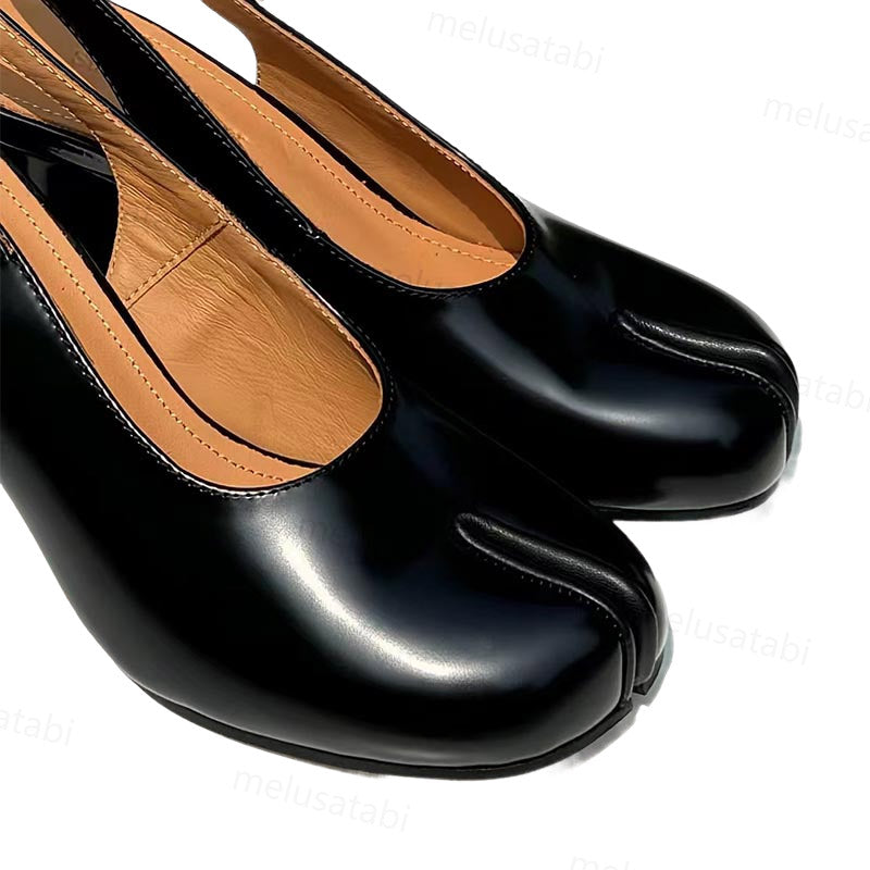 8 CM Tabi Leather Slingback Shoes